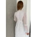 Neşeli Butik Kadın Beyaz Midi Boy Astarlı Şifon Elbise Nbk2024 