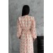 Neşeli Butik Kadın Çiçek Desenli Vatkalı Şifon Elbise Nm2075 