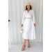 Neşeli Butik Kadın Güpür Detaylı Mezuniyet Elbisesi Kklf11 - Beyaz 