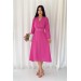 Neşeli Butik Kadın Güpür Detaylı Mezuniyet Elbisesi Kklf11 - Fuşya 