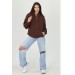 Neşeli Butik Kadın Kapüşonlu Cep Ve Fermuar Detaylı Sweatshirt Fvr003 