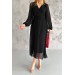 Neşeli Butik Kadın Kemer Detaylı Astarlı Ponpon Şifon Elbise Nbkklf2052 