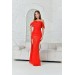 Neşeli Butik Kadın Kırmızı Detaylı Pulpayet Abiye Elbise Nbs002 