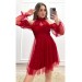 Neşeli Butik Kadın Kırmızı Tül Mini Abiye Elbise Nbswll09 