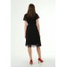 Neşeli Butik Kadın Kruvaze Yaka Bağlama Detaylı Yeni Sezon Şifon Elbise Nb8081 