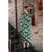 Neşeli Butik Kadın Kruvaze Yaka Çiçek Desenli Midi Elbise Rssn29 