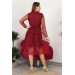 Neşeli Butik Kadın Kruvaze Yaka Eteği Güpür Detaylı Yeni Sezon Elbise Apcx10 