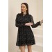Neşeli Butik Kadın Omuz Detaylı Mini Şifon Elbise Rssn40 - Siyah 