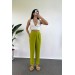 Neşeli Butik Kadın Pile Detaylı Tasarım Pantolon Mylk02 - Yeşil 