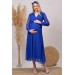 Neşeli Butik Kadın Saks Mavisi Baby Shower Şifon Hamile Elbise Hml003 