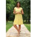 Neşeli Butik Kadın Sarı Yeni Sezon V-Yaka Eteği Fırfırlı Yazlık Elbise Lptr02 