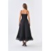 Neşeli Butik Kadın Siyah Askılı Eteği Fırfır Detaylı Abiye Elbise Nbswll12 