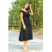 Neşeli Butik Kadın Siyah Gipeli Carmen Yaka Ayrobin Yazlık Elbise Dks026 