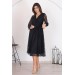 Neşeli Butik Kadın Siyah Kuşaklı Kruvaze Yaka Astarlı Dantel Elbise Rssn31 