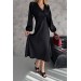 Neşeli Butik Kadın Siyah Omuz Detaylı Saten Elbise Nbkklf2002 