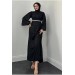 Neşeli Butik Kadın Siyah Taş Detaylı Tesettür Elbise Nms001 