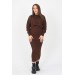 Neşeli Butik Kadın V Yaka Triko Elbise Takımı Lptr20 - Kahverengi 