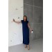 Neşeli Butik Kadın Vatkalı Yırtmaç Detaylı Modal Elbise Nbg010 