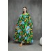 Neşeli Butik Kadın Yakası Bağlama Detaylı Yazlık Viskon Elbise Nbrs03 