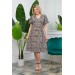 Neşeli Butik Kadın Yeni Sezon Hasır Kemerli Çiçekli Yazlık Örme Elbise Nb60203 