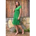 Neşeli Butik Kadın Yeşil Astarsız Midi Boy Bürümcük Elbise Lptr03 