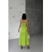 Neşeli Butik Kadın Yeşil Gipeli Askılı Poplin Elbise Nbg012 