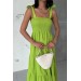 Neşeli Butik Kadın Yeşil Gipeli Askılı Poplin Elbise Nbg012 