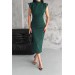 Neşeli Butik Kadın Yeşil Skuba Krep Vatkalı Elbise Nbk2081 