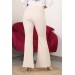 Neşeli Butik Kadın Yüksek Bel Ispanyol Paça Likralı Kumaş Pantolon Qns018 