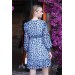 Neşeli Butik Mavi Kadın V-Yaka Omuz Detaylı Mini Şifon Elbise Rssn22 