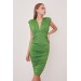 Vatkalı Elbise-Yeşil