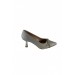 La Scada K898 Gümüş Saten Kadın Topuklu Abiye Ayakkabı