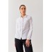 Kadın Düz Beyaz Renk Poplin Basıc Ofis Gömlek