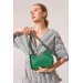 Kadın Yeşil Kroko Desenli Baget Omuz Çantası