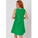 Yeşil Kolsuz Eteği Çan Arkası Fermuarlı Elbise