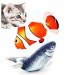 Büyük Boy Hareketli Bez Balık Kedi Oyuncağı Sarjlı