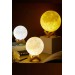 Dekoratif 3D Standlı Ay Gece Lambası Başucu Lambası 5 Renk Büyük Boy Sevgiliye Hediye