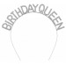 Gümüş Renk Kristal Taşlı Parlak Birthday Queen Yazılı Kraliçe Taç 16X17 Cm