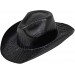 Neon Hologramlı Kovboy Model Parti Şapkası Siyah Yetişkin 39X36X14 Cm