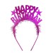 Parti Fuşya Renk Happy Birthday Yazılı Eva Doğum Günü Parti Tacı