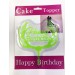 Parti Malzemeleri Happy Birthday Yazılı Yeşil Dallı Pasta Kek Çubuğu