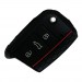 Space Space Silikon Anahtar Kabı- Volkswagen/Golf7 Siyah-Kırmızı Çizgili / Sypd53