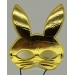 Altın Renk Kumaş Malzemeden İmal Tavşan Maskesi 25X17 Cm