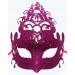 Fuşya Renk Parti Maskesi - Parlak Fuşya Sim Balo Maskesi 21X20 Cm