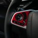 Honda Civic Uyumlu Fc5 2016-2020 Direksiyon Kaplaması 2 Parça - Kırmızı