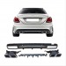Mercedes W205 Uyumlu C63 Silver Difüzör & Egzoz Seti (Amg Sedan) Silver Difüzör - Silver Egzoz