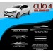 Renault Clio Uyumlu 4 Cam Çerçevesi-Yan Kapı Çıtası-Ön Panjur Çıtası-Bagaj Alt Çıtası Krom Set Parça
