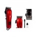 Hk-700 Dijital Profesyonel Kablosuz Saç  Sakal Tıraş Makinası Traş Makinesi Saç Sakal Kırmızı