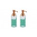 Banyo Seti Sıvı Sabunluk 2 Adet Cam Altın Pirinc Pompalı 7X7X20Cm 325Ml