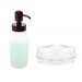 Buz Desenli Cam Sıvı Sabunluk Ve Akrilik Sabunluk 2 Li Banyo Seti